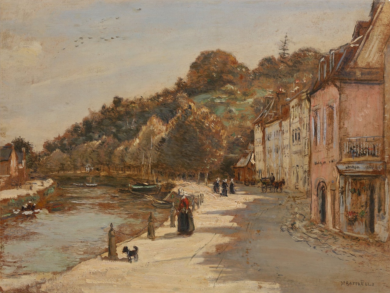 Promenade au bord d'un quai by Jean Francois Raffaelli