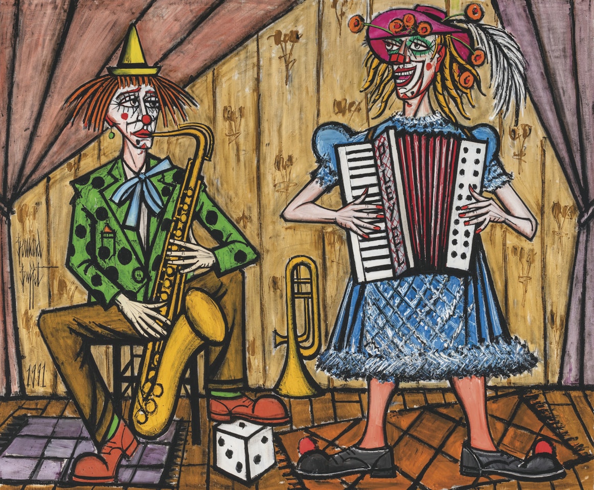 Les clowns musiciens, le saxophoniste by Bernard Buffet