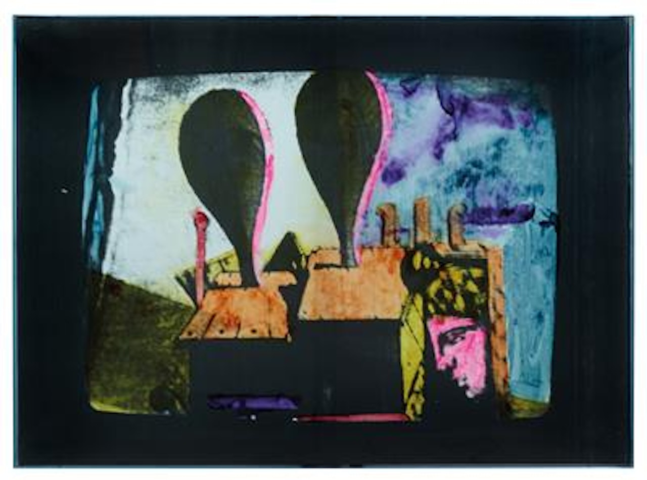 Untitled (Ore 22,15 - Maestri italiani del 900, Omaggio a de Chirico) by Mario Schifano