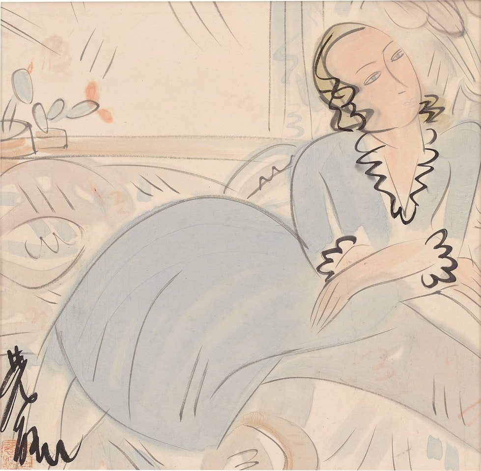Jeune Femme (Portrait of a Young Lady) by Lin Fengmian