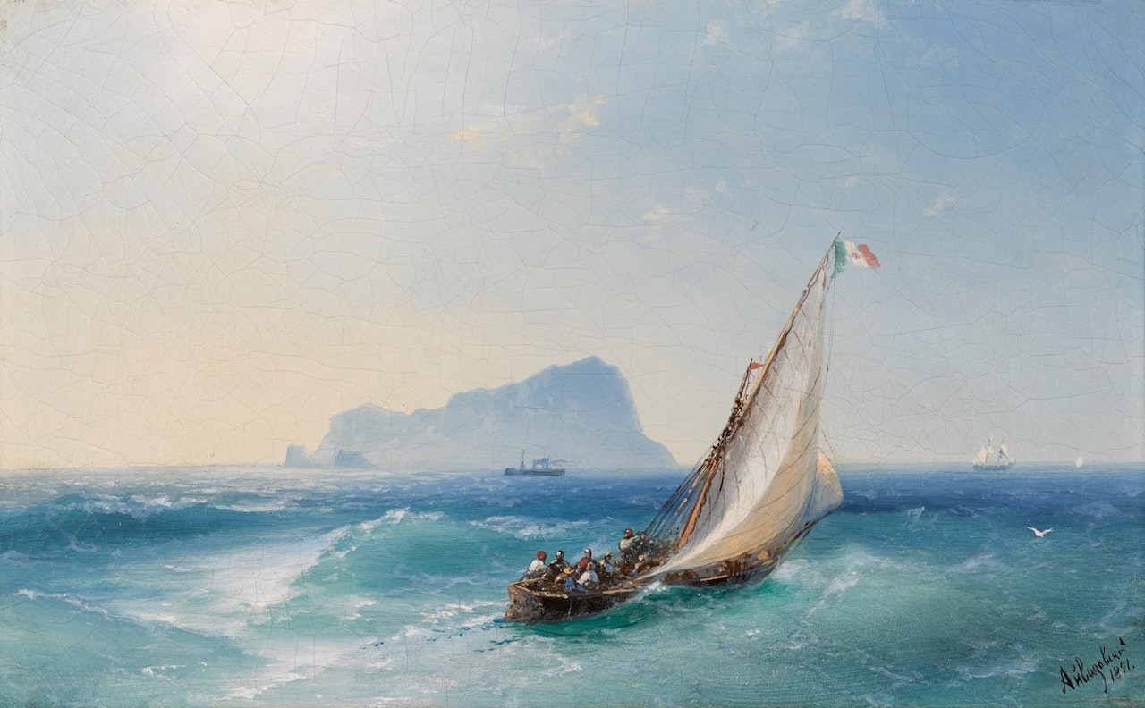 The Bay of Naples with Capri by Ivan Konstantinovich Aivazovsky