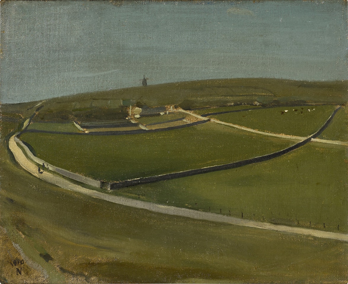 The Downs with Distant Windmill, Rottingdean by William Nicholson