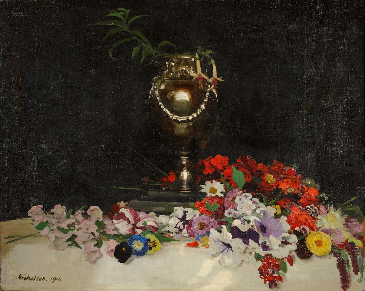 Urn and Flowers on a Table by William Nicholson