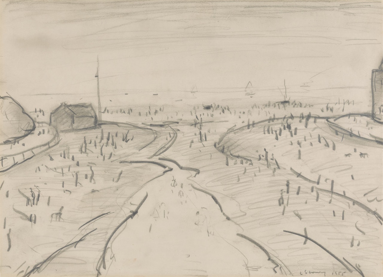 Beach at Sandsend near Whitby by Laurence Stephen Lowry