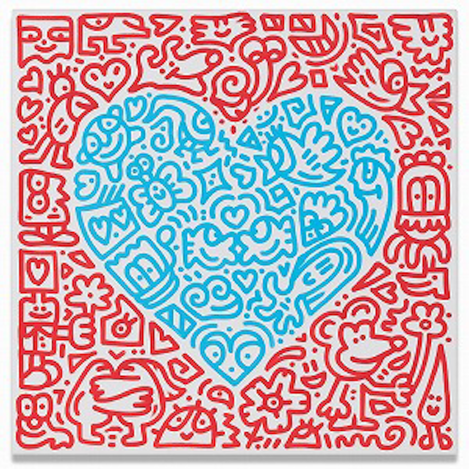 Hearts Blue #5 by MR DOODLE