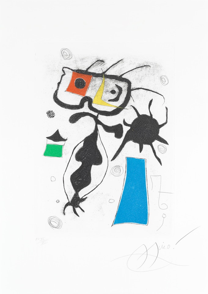One plate, from 'Hommage à San Lazzaro' by Joan Miró
