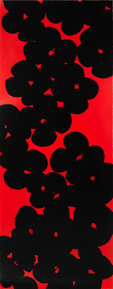 Wallflowers (Black on Red) by Donald Sultan