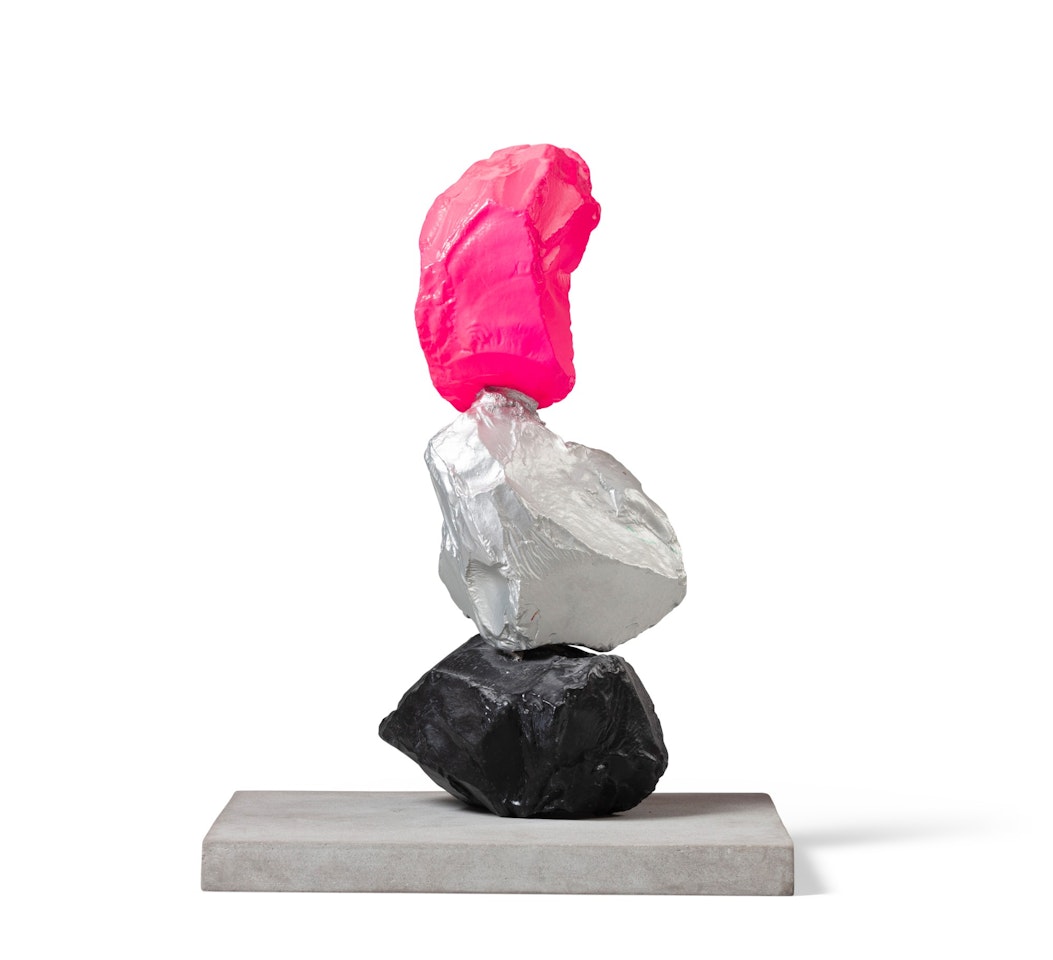 Small black silver pink mountain by Ugo Rondinone