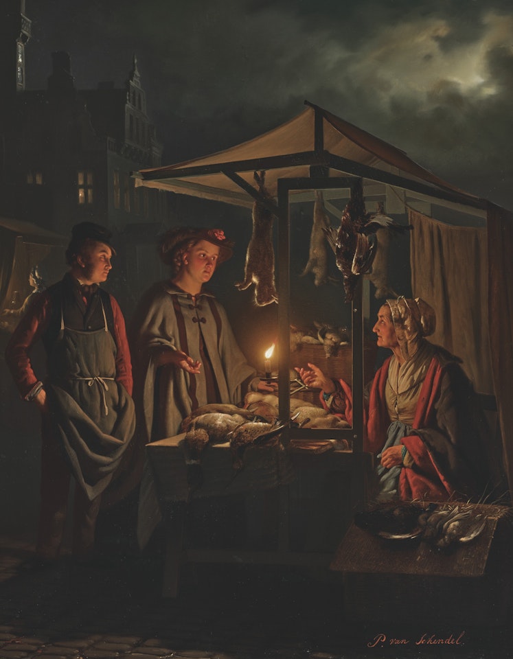 The game seller by Petrus van Schendel