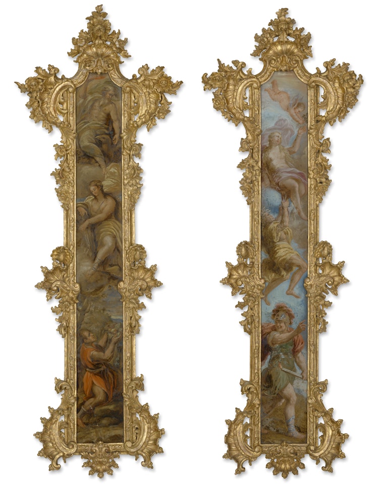 Allegory of Earth; and Allegory of Fire by Circle of Luca Giordano