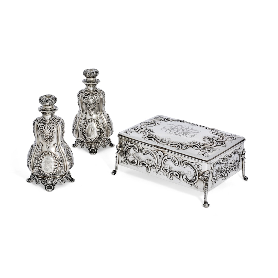 A PAIR OF AMERICAN SILVER SCENT FLASKS by Tiffany & Co.