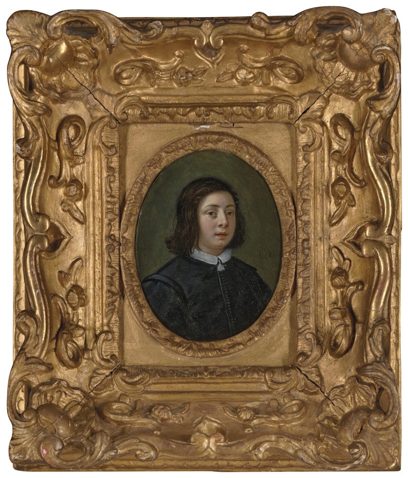 Portrait of a young gentleman, small bust-length, in a black doublet by Dutch School