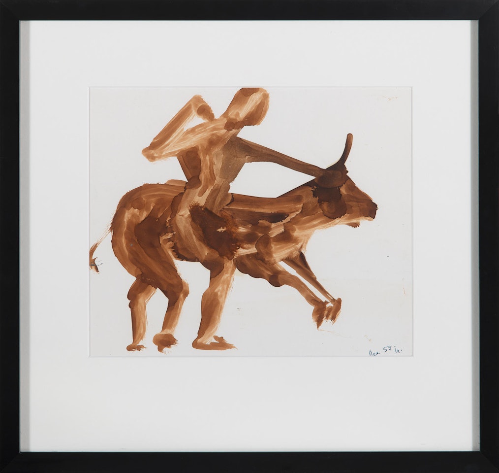 Greek Warrior and Bull by Sidney Nolan