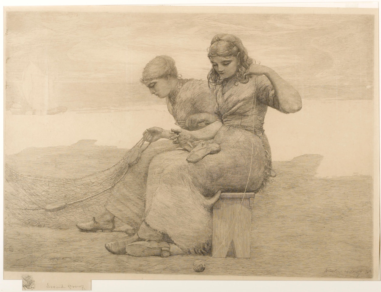 Mending the tears by Winslow Homer