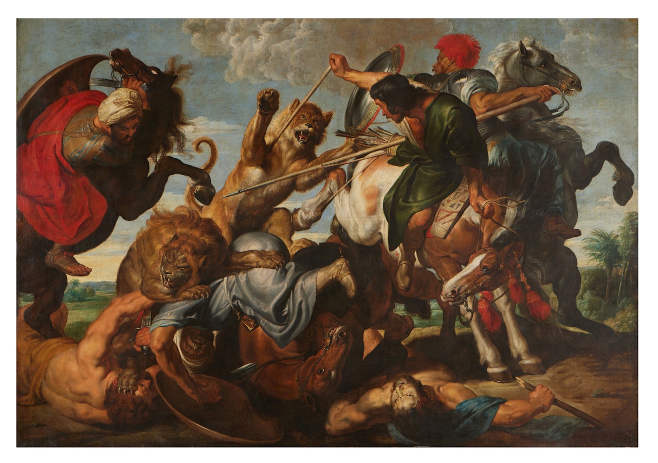 The lion hunt by Workshop of Peter Paul Rubens