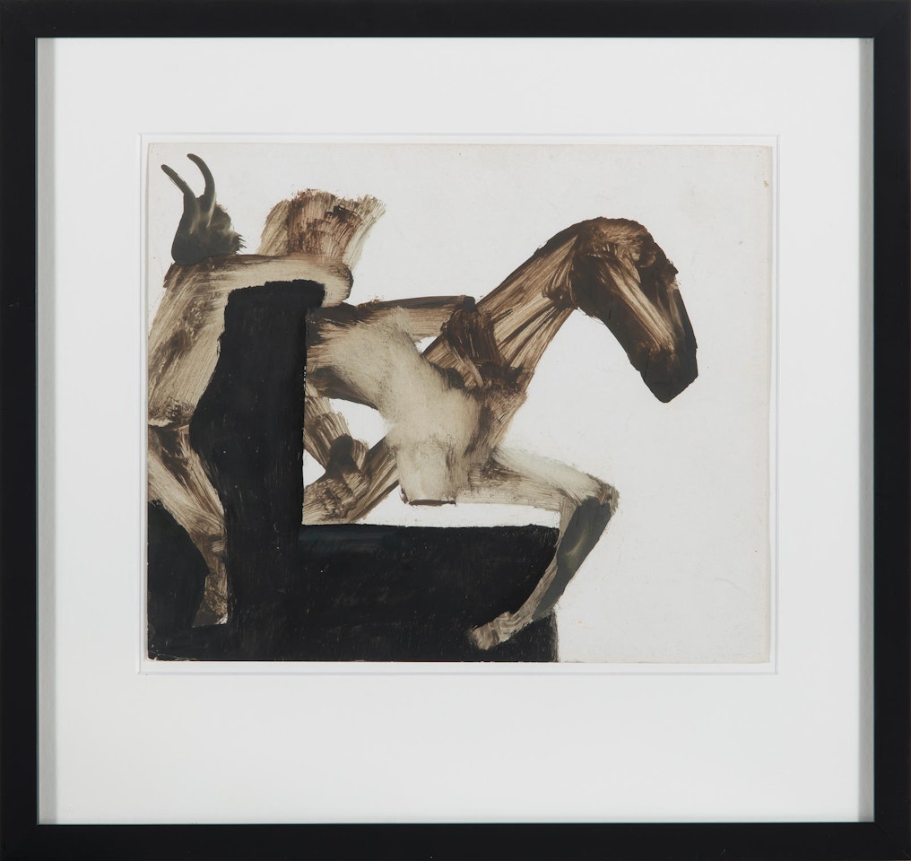 Faun, Woman, Rider, Horse, Greek theme, Hydra by Sidney Nolan