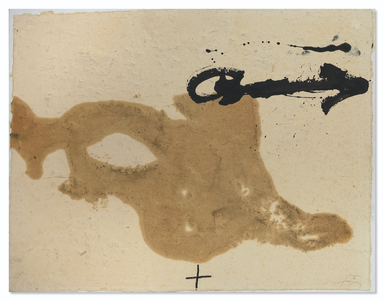Forma i fletxa negra by Antoni Tapies