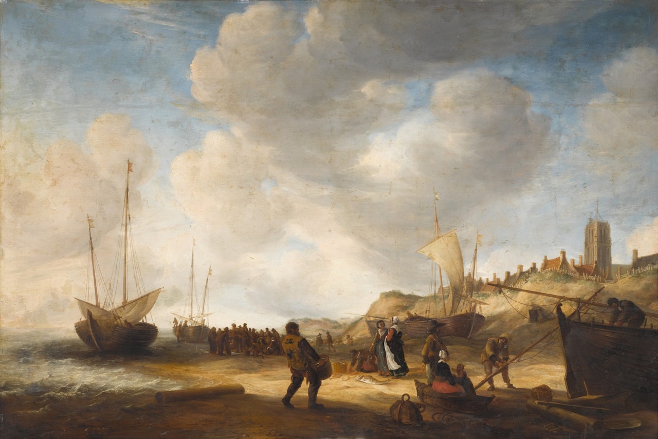 View of the beach at Egmond-aan-Zee by Jan Abrahamsz. Beerstraten