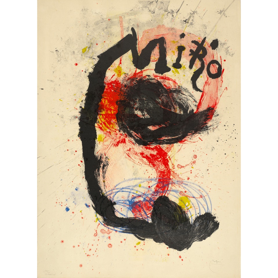 Affiche pour l'exposition Oeuvre gravé-céramiques, Musée de l'Athénée Genève by Joan Miró