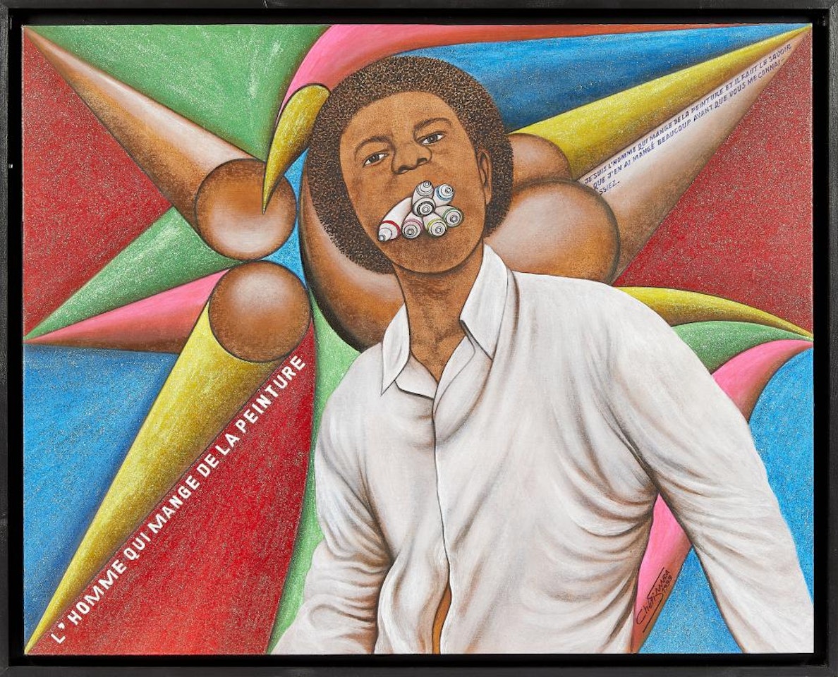 L'homme qui mange de la peinture by Chéri Samba