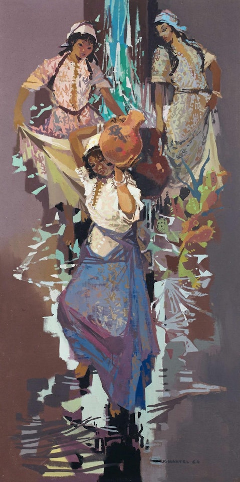 Les lavandières by Jean Gaston Mantel