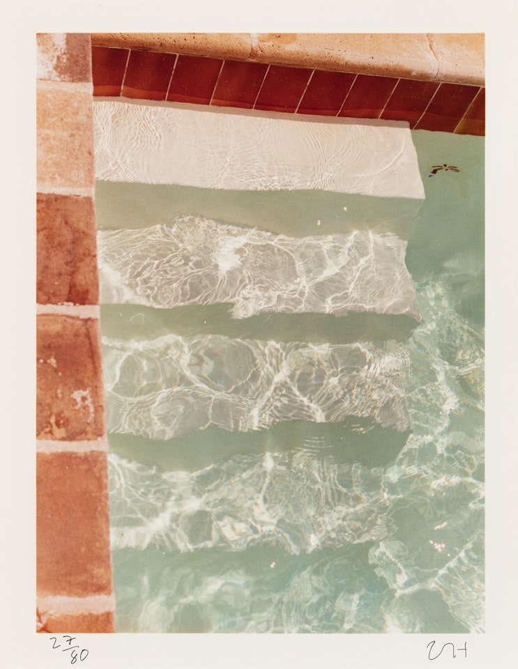 Steps Into Water, May 1975, from Twenty Photographic Pictures by David Hockney