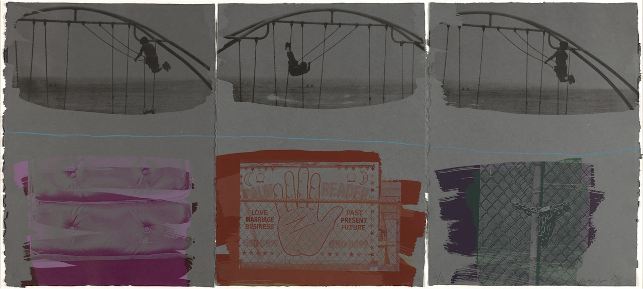 Blue Line Swinger, from Illegal Tender L.A. (G. 1531) by Robert Rauschenberg