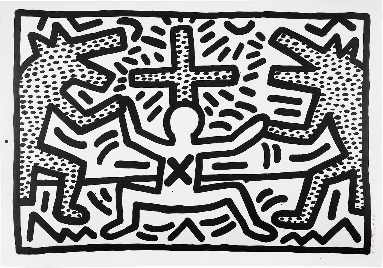Untitled 1-6: one plate (L. p. 20) by Keith Haring