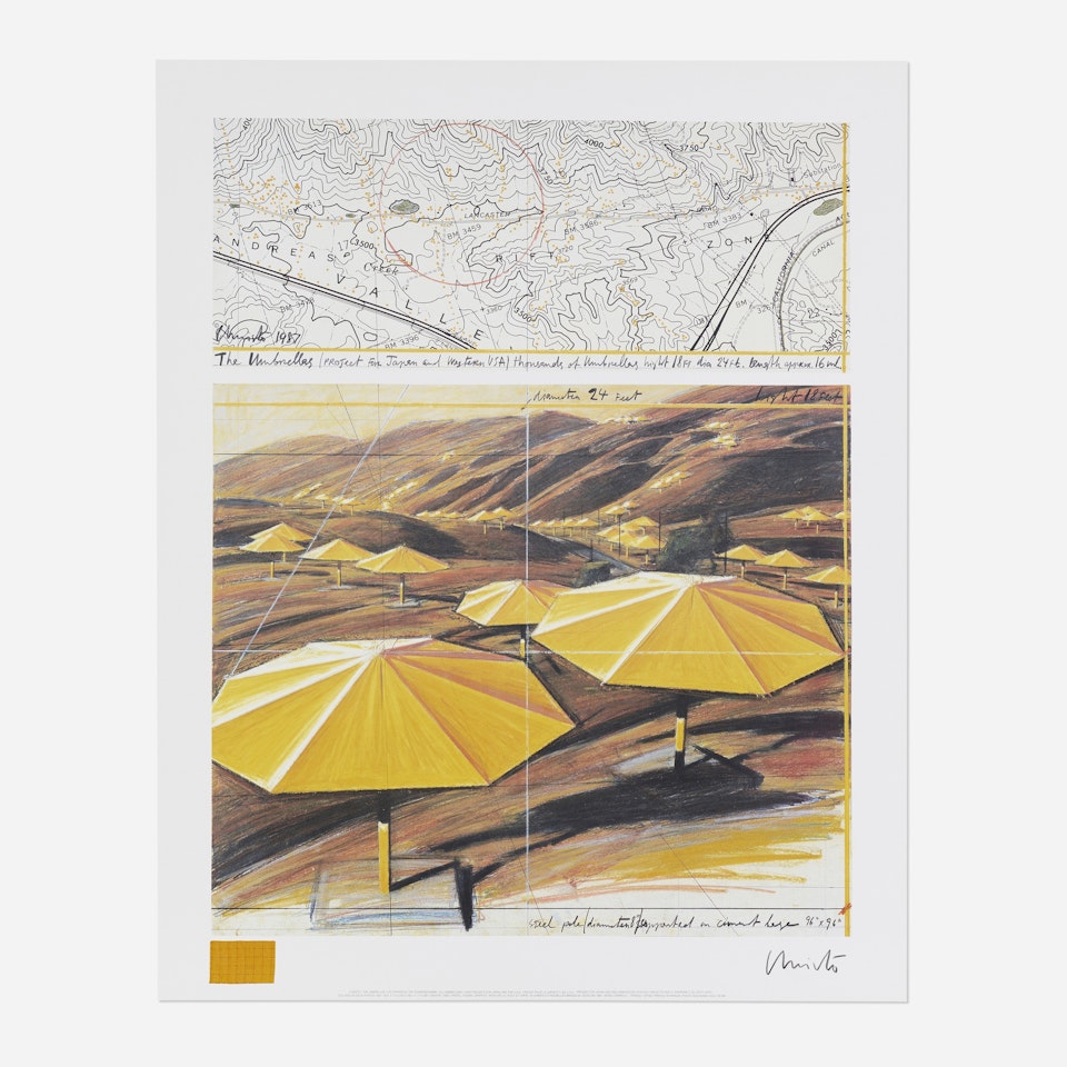 The Umbrellas, Joint Project for Japan and the U.S.A. (Yellow) by Christo