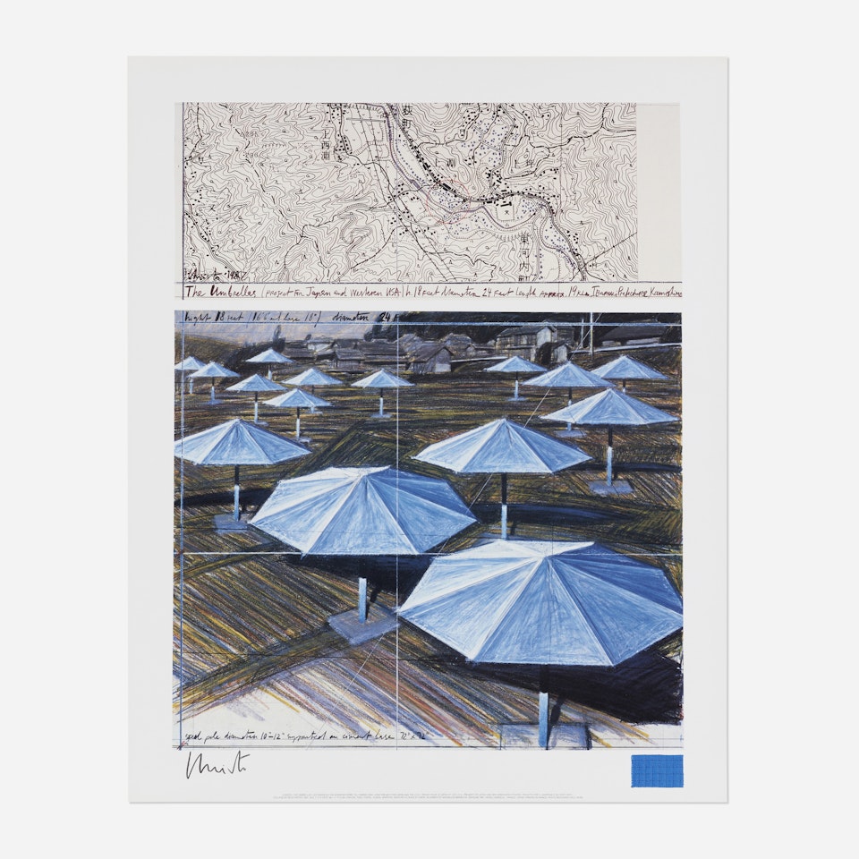 The Umbrellas, Joint Project for Japan and the U.S.A. (Blue) by Christo
