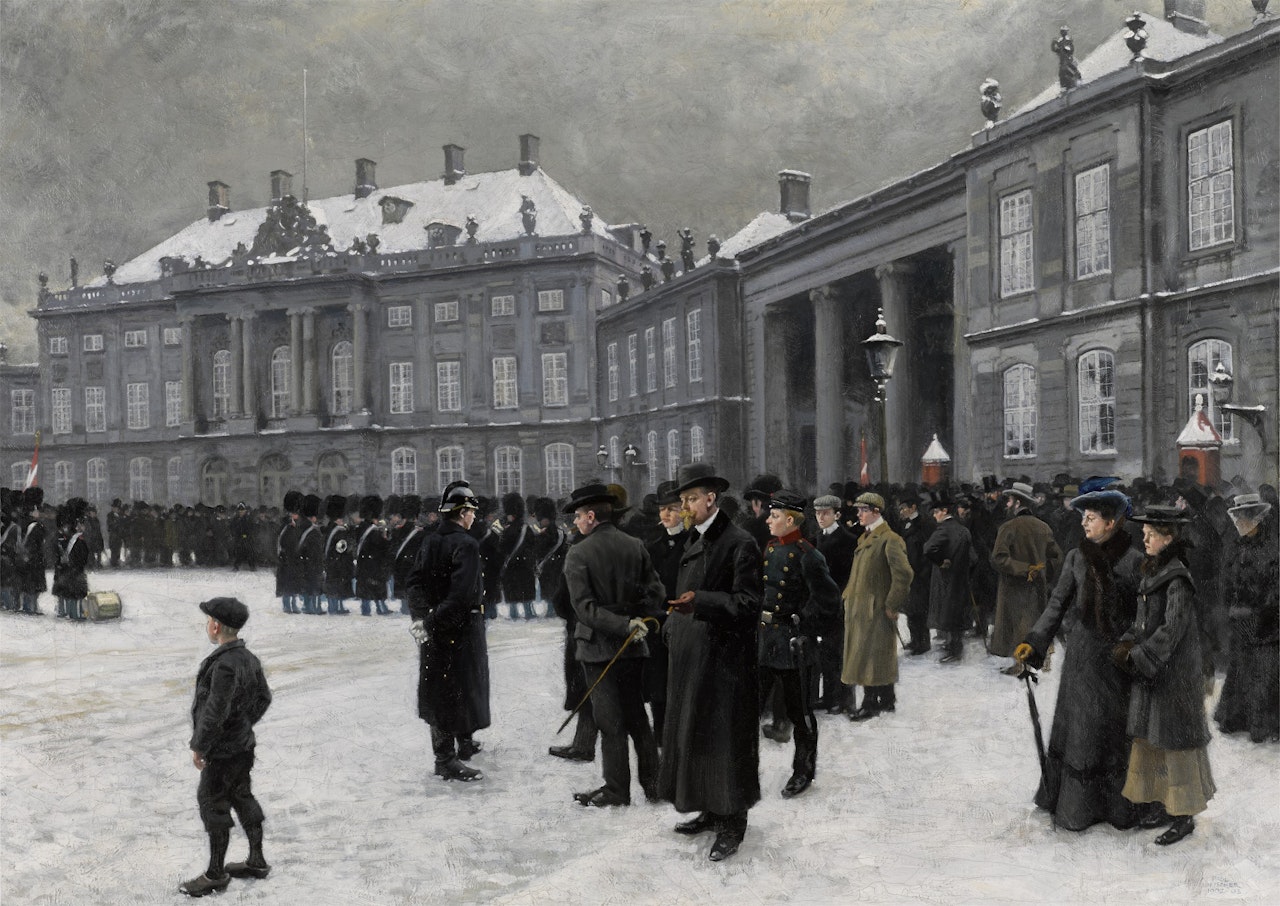 Changing of the guard at Amalienborg Palace by Paul Fischer