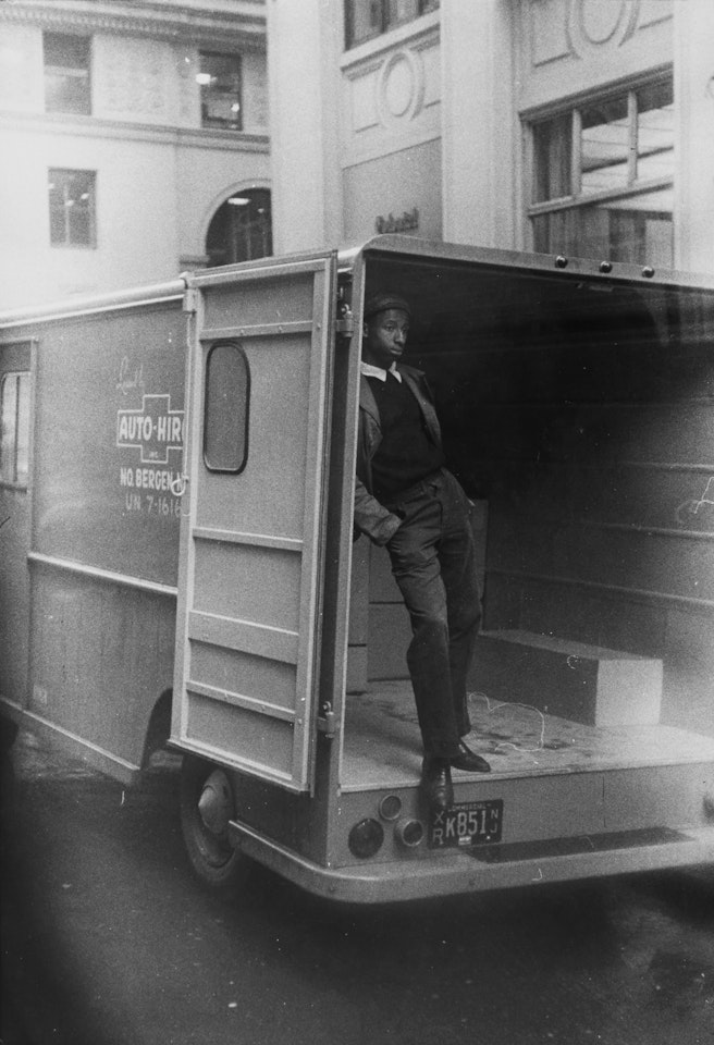 "NYC From The Bus" (Man Waiting in a Truck) by Robert Frank