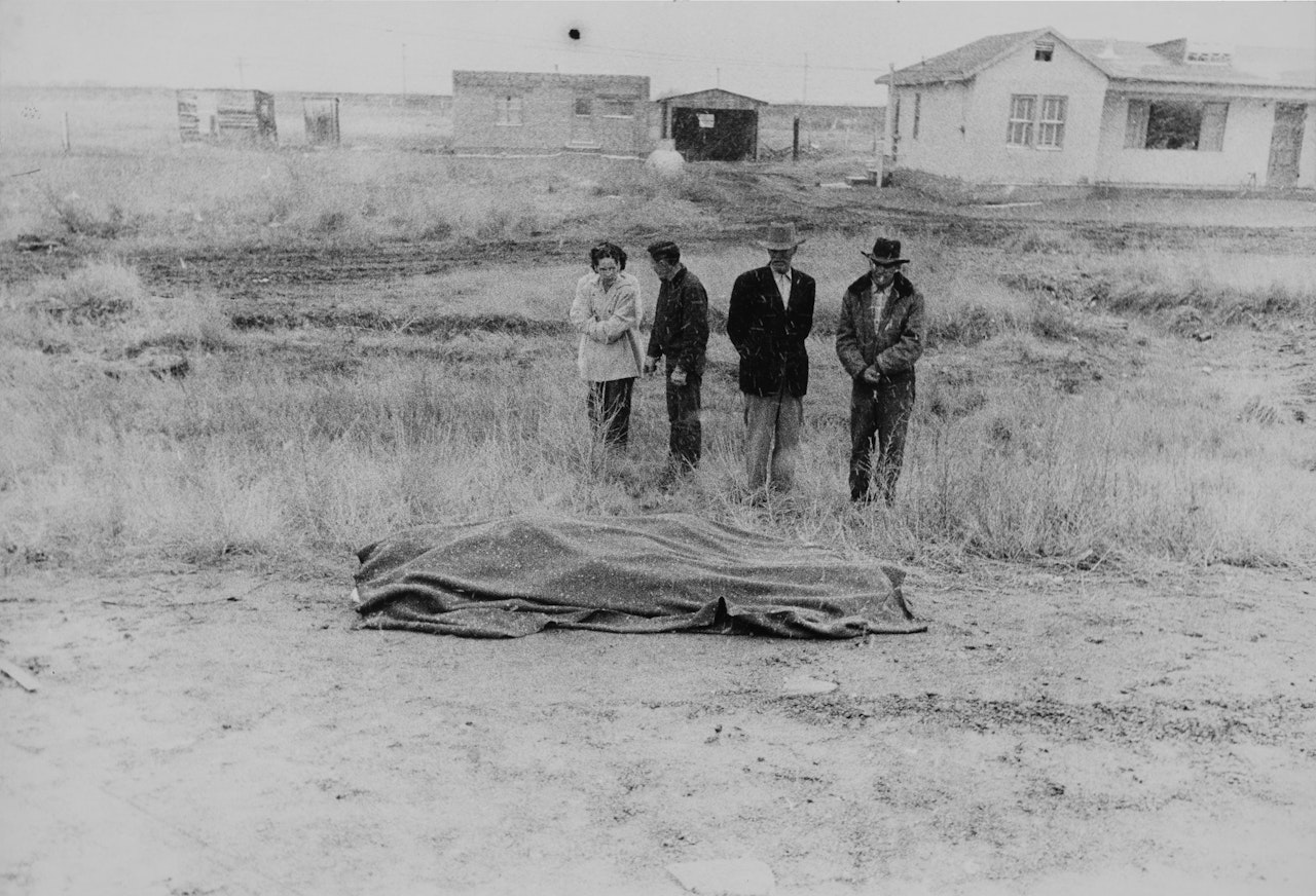 "Arizona" (Car Accident-U. S. 66, Between Winslow and Flagstaff, Arizona) by Robert Frank