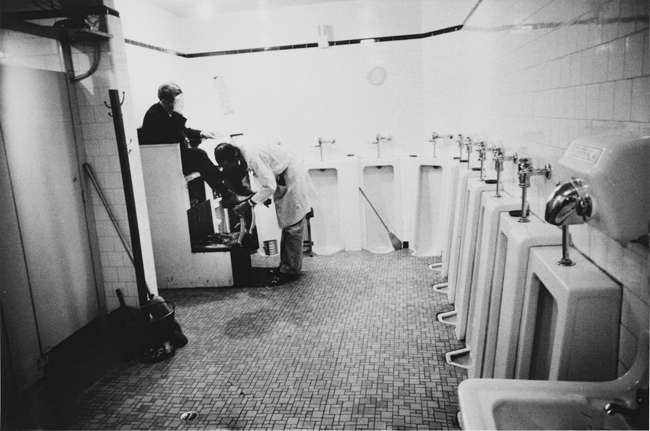 "Railroad Sta. Memphis" (Men"s Room, Railway Station-Memphis, Tennessee) by Robert Frank