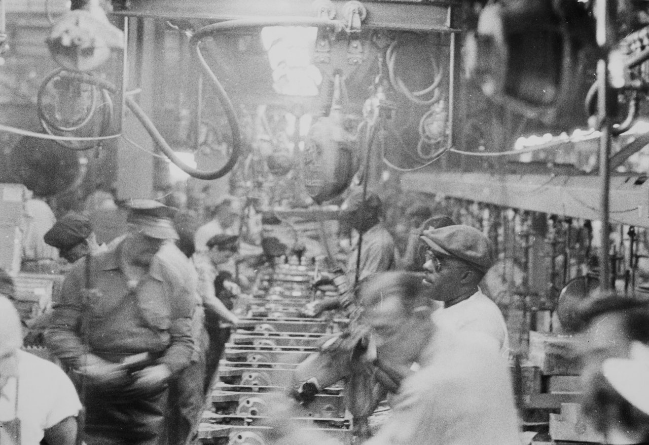 Assembly line-Detroit by Robert Frank