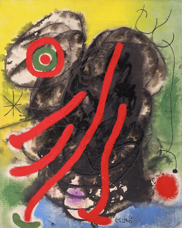 Personnage, oiseaux, étoiles by Joan Miró
