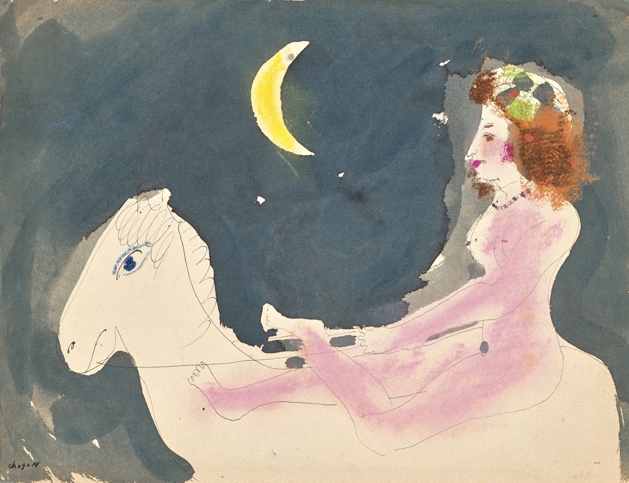 L'écuyère dans la nuit by Marc Chagall