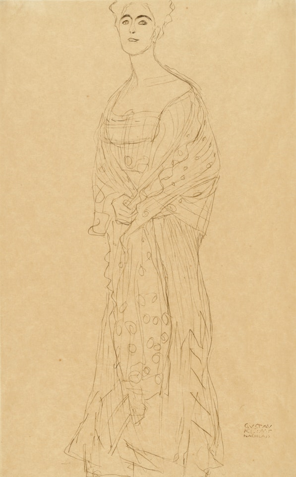 Stehend von vorne mit kleiner Wendung nach links (Margaret Stonborough-Wittgenstein) by Gustav Klimt