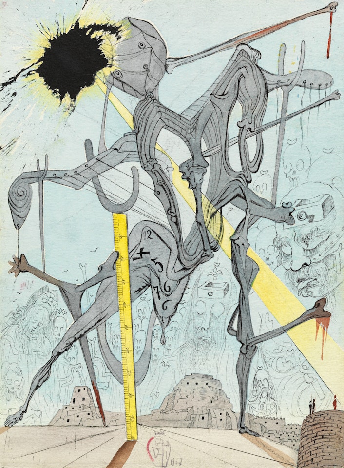 Première apparition du spectre du père d'Hamlet (Acte I, scène 1) by Salvador Dali