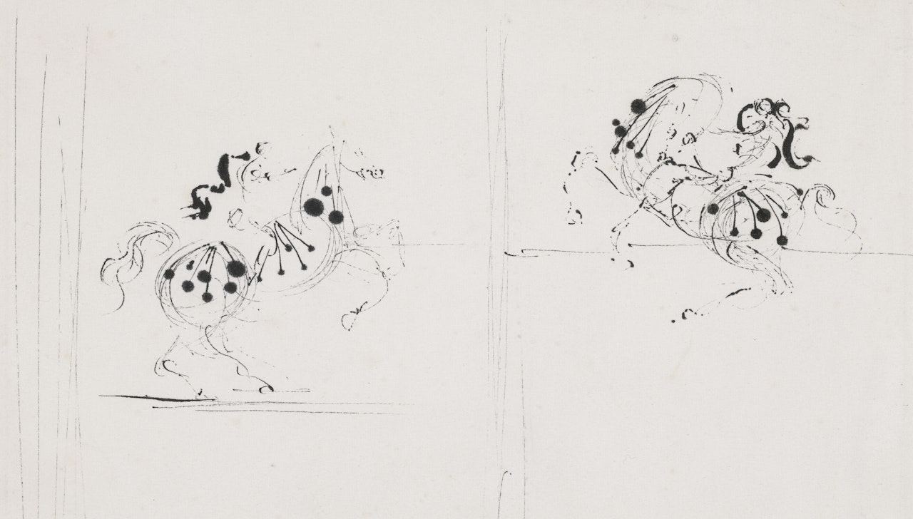 Deux cavaliers by Salvador Dali