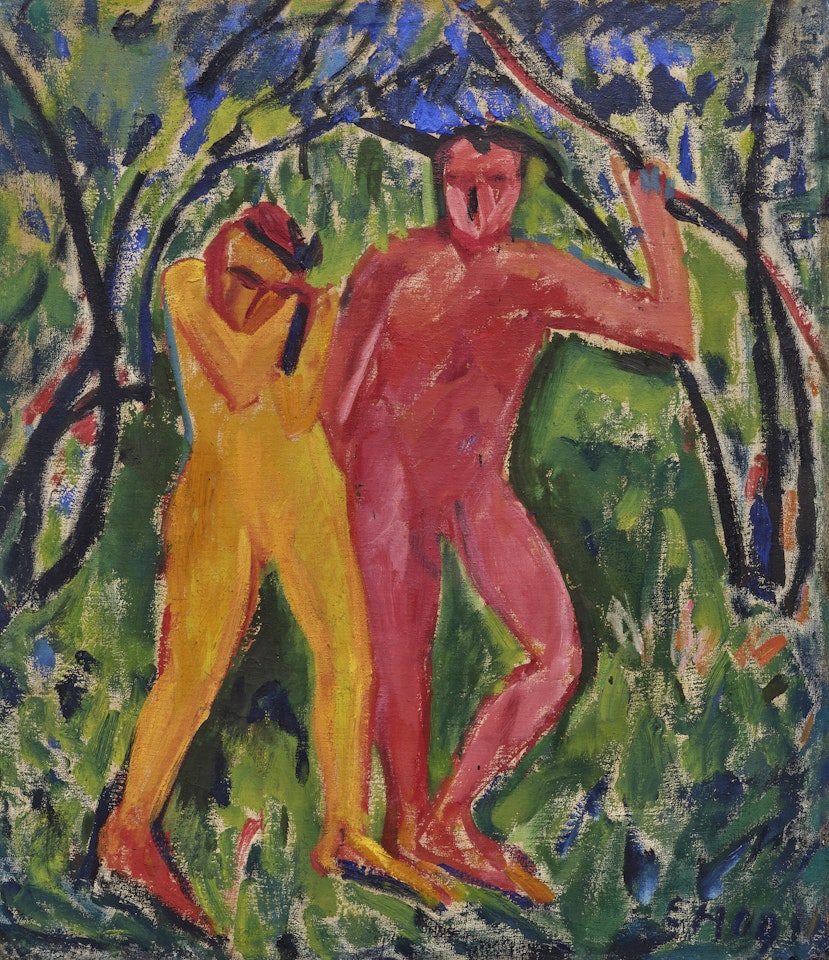 Zwei Menschen im Freien by Erich Heckel