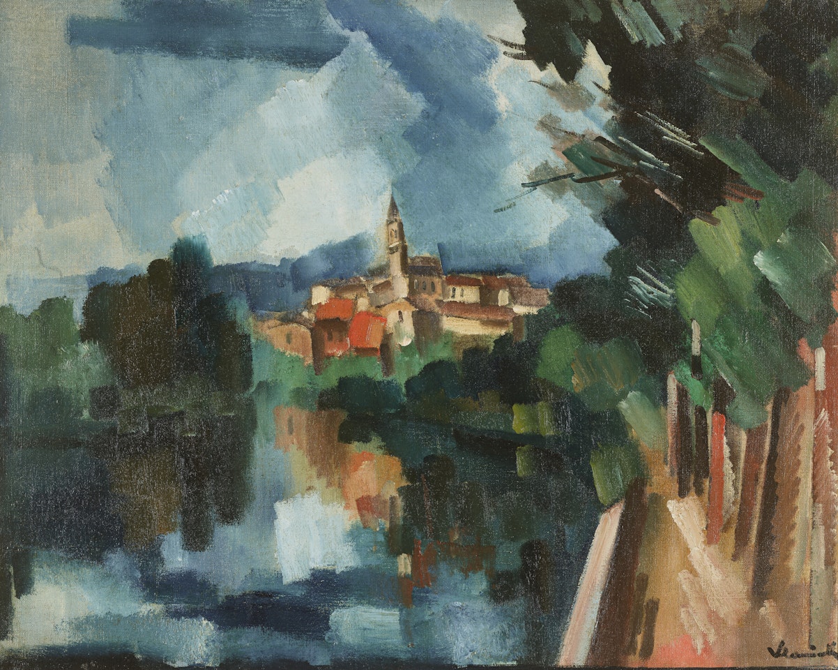 Le village au bord de l'eau by Maurice de Vlaminck