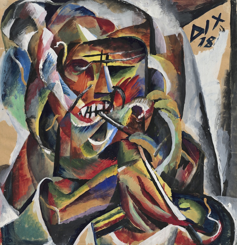 Soldat mit Tabakspfeife by Otto Dix