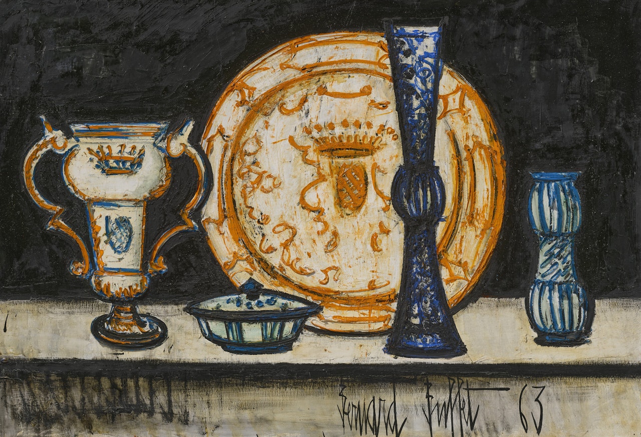 Nature morte aux vases de Moustiers by Bernard Buffet