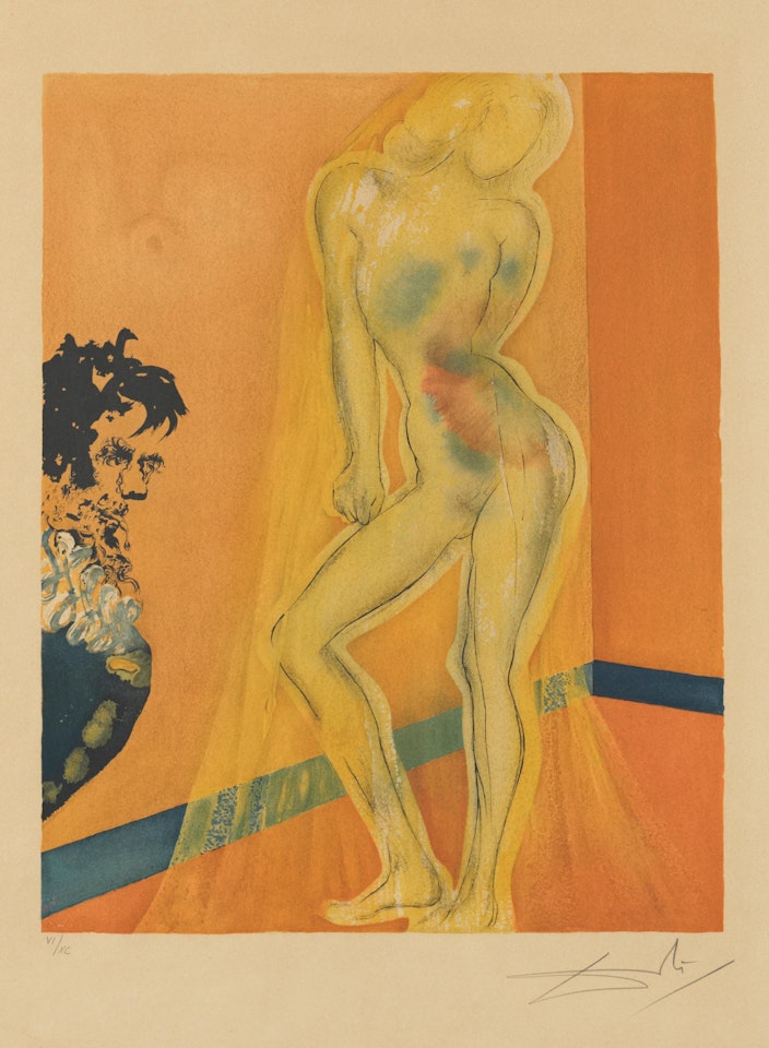 THE CHEVALIER'S DREAM OF CECILE by Salvador Dali