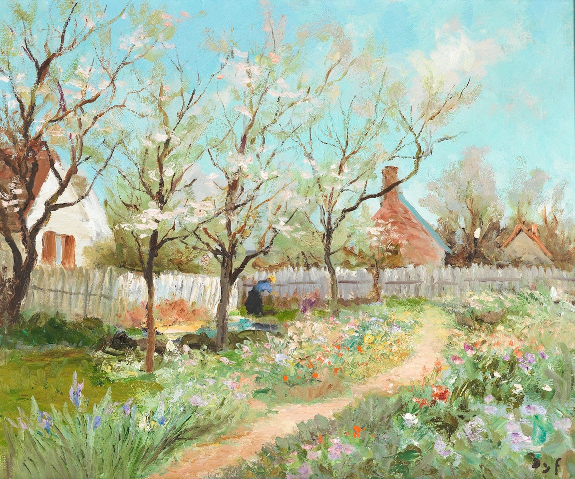 Verger en fleurs à Williamsburg, Virginie, USA by Marcel Dyf