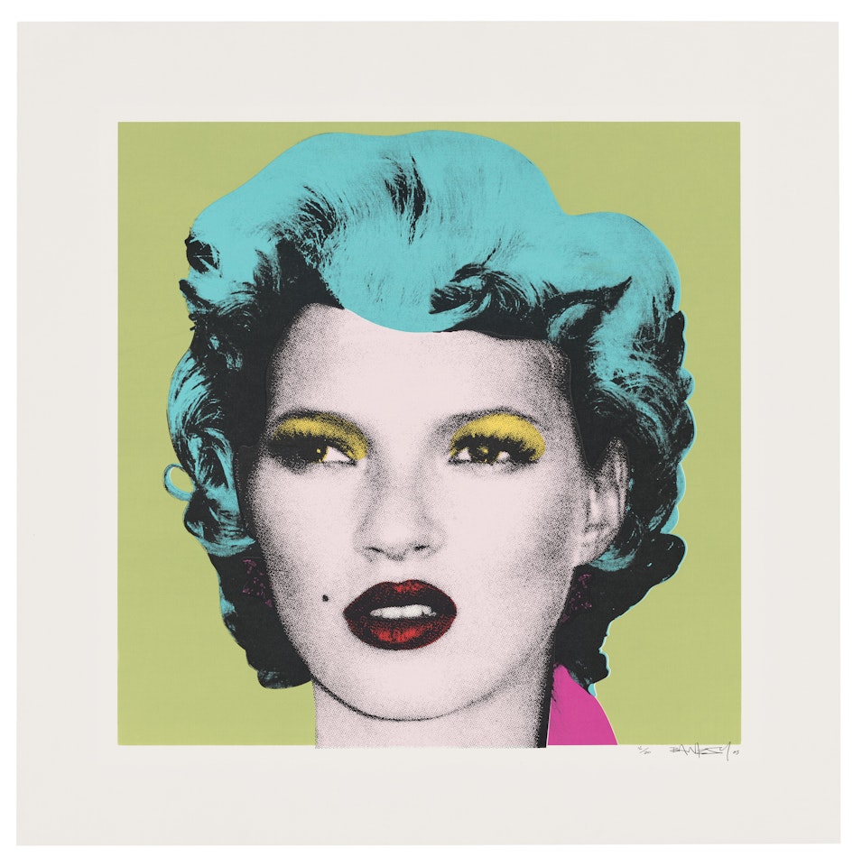 Kate Moss: Green, Hair Turquoise Blue by Banksy