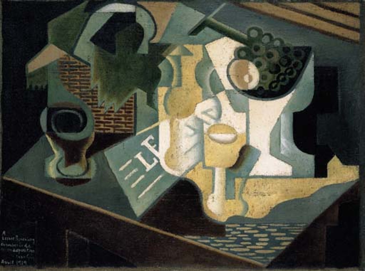 La table devant le batiment by Juan Gris