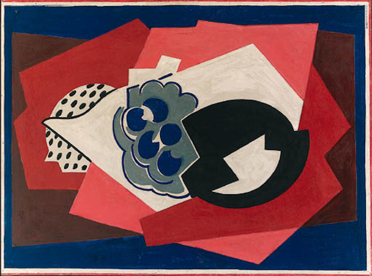Composition au bol noir, vase de fleurs by Albert Gleizes