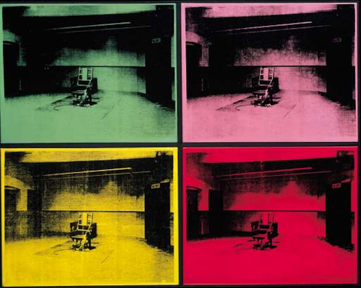 Four electric chairs by Andy Warhol